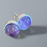 Amethyst and silver studs