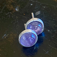 Amethyst and silver studs