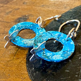 Blue range - copper and silver butterfly earrings