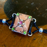 Vintage enamel panel bracelet