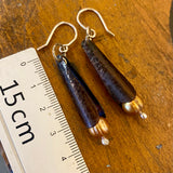 Vintage pearls and copper earrings