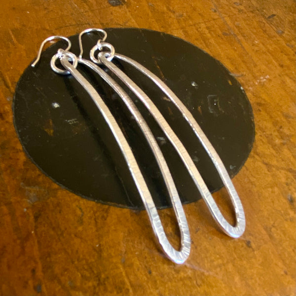 Sterling silver very long drop earrings