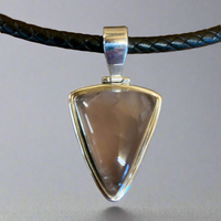 Vintage rose quartz pendant necklace