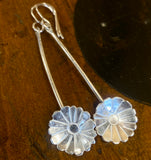 Fine silver daisy earrings