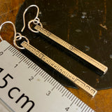 Sterling bar relic earrings