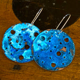 Blue range- copper moon earrings