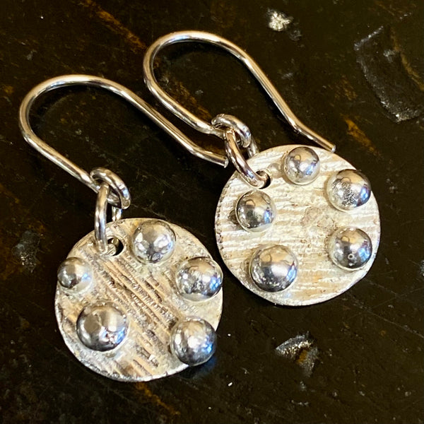 Fine silver ball earrings