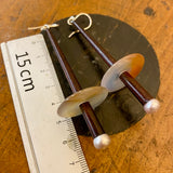 Chopstick, pearl and agate earrings