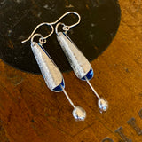 Fine silver flower form earrings