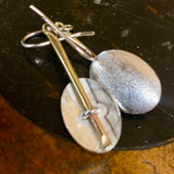 Sterling and brass (cuff link) earrings
