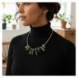 Statement copper and pounamu choker necklace