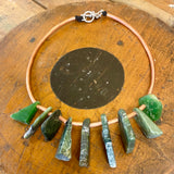 Statement copper and pounamu choker necklace