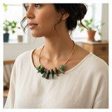 Statement copper and pounamu choker necklace
