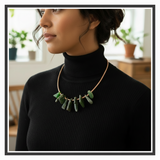 Statement copper and pounamu choker necklace