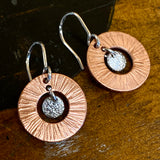 Copper and fine silver earrings