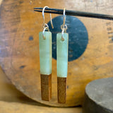 Pounamu and swamp kauri earrings