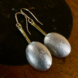 Sterling and brass (cuff link) earrings