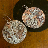 Silver and copper disc earrings