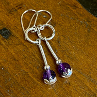 Amethyst and fine silver earrings
