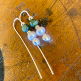 Vintage pearl, pounamu and fine silver earrings