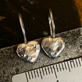 Fine silver heart mini hook earrings