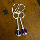 Amethyst and fine silver earrings
