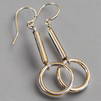 Sterling bar and hoop earrings