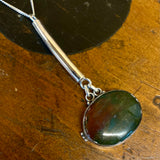 Vintage bloodstone and sterling silver necklace/pendant