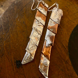 Copper and silver earrings