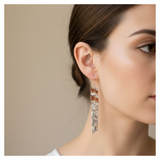 Copper and silver earrings