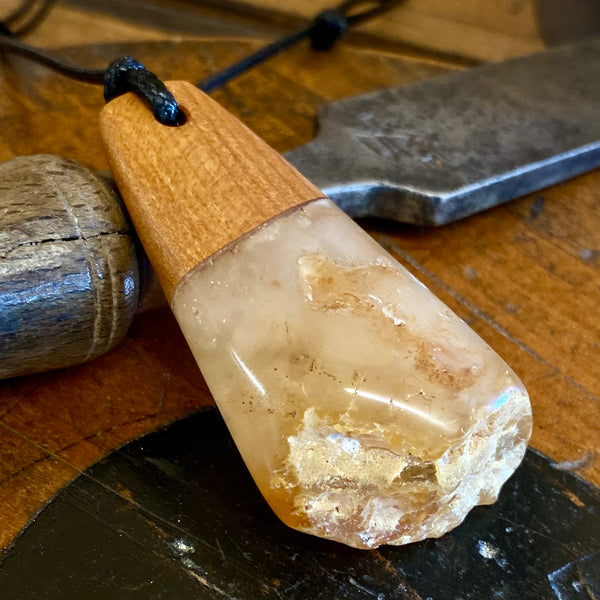Kauri gum and swamp kauri pendant