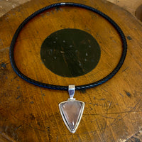 Vintage rose quartz pendant necklace