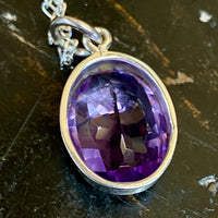 Amethyst in sterling silver necklace pendant