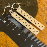 Perforated sterling silver bar earrings