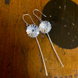Fine silver daisy earrings