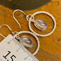 Pale pink rose quartz earrings