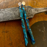 Oxidised copper spirals with fine silver studs earrings