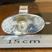 Vintage pearl and silver ring