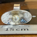 Vintage pearl and silver ring