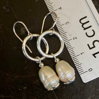 Vintage pearl and silver earrings