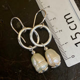 Vintage pearl and silver earrings
