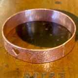 Hammer textured wrist bangle/bracelet with heart detail