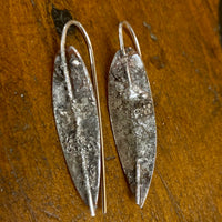 Fine silver over copper fixed hook earrings