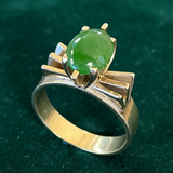Vintage gold and pounamu ring
