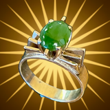 Vintage gold and pounamu ring