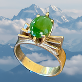 Vintage gold and pounamu ring