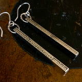 Sterling bar relic earrings