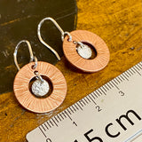 Copper and fine silver earrings