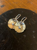 Brass and fine silver flower earrings