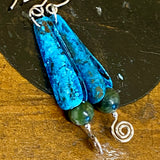 Blue range- copper and pounamu earrings